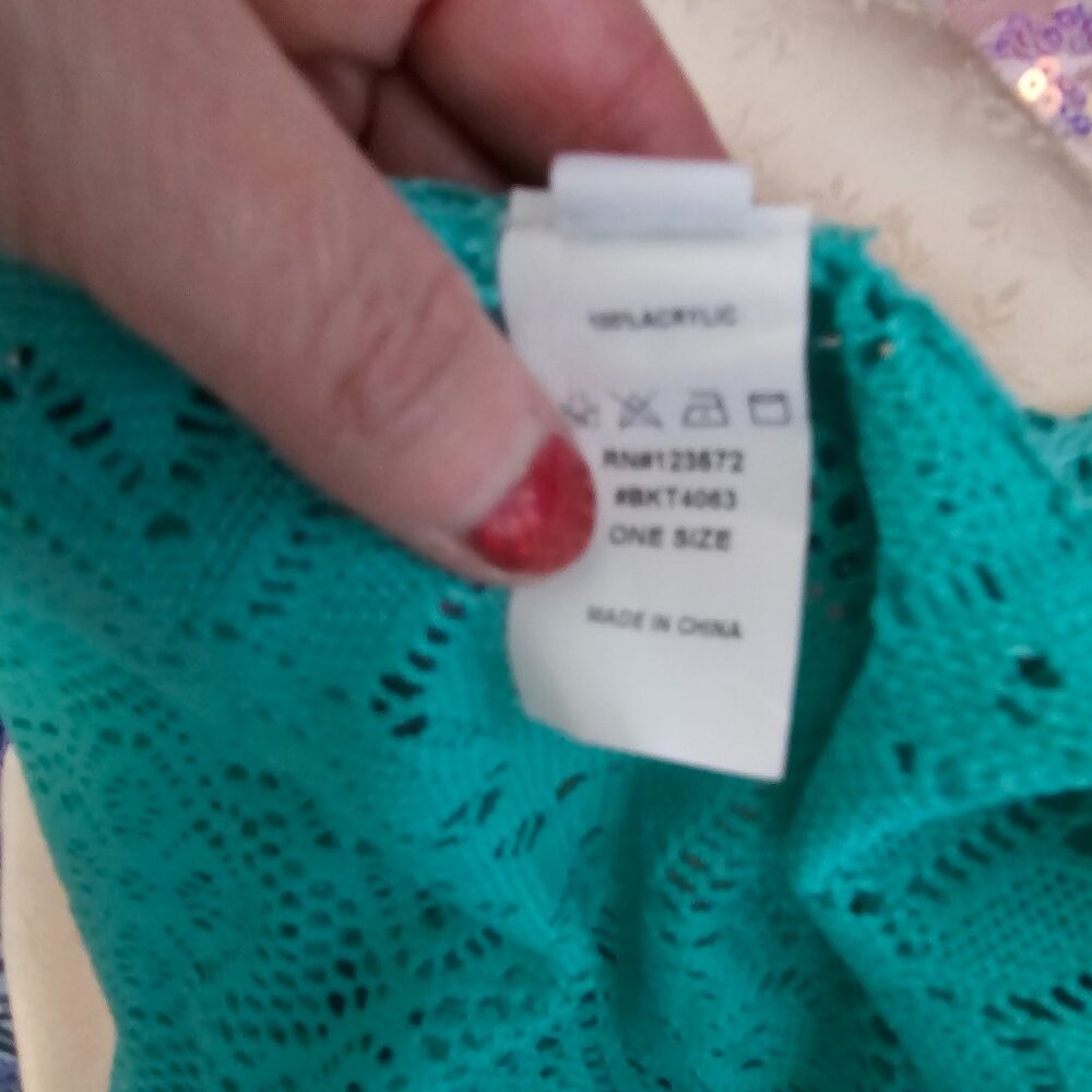 Mintee Sheer Teal Cover‑Up / Shawl – One Size – NWOT - Picture 6 of 6